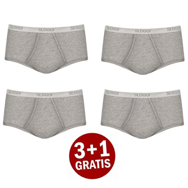 Sloggi Basic maxi 4-pack grijs Sloggi Men Basic Maxi 4 pack 10020410 0034 grijs large