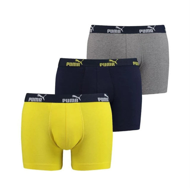 Puma Number 1 boxer 3-pack navy/ yellow 681005001 960 navy / yellow large