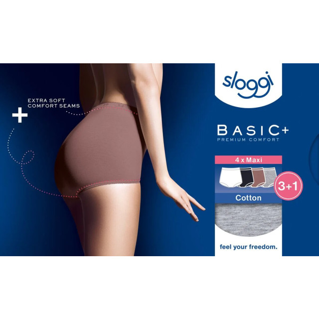 Sloggi Basic+ maxi 4-pack multi-colour v016 Sloggi Dames Basic+ Maxi 4 pack 10103326 V016 Multi Colour large