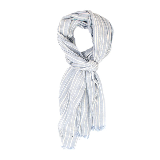 Tresanti Cario | scarf with irregular stripes | sky blue TRSCIA200-801 large