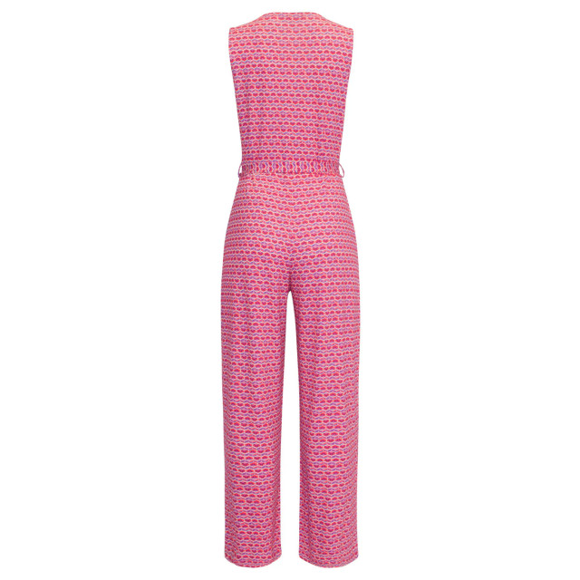 Smashed Lemon 24444 roze retro grafische print jumpsuit wijde pijpen 24444-998-XS large