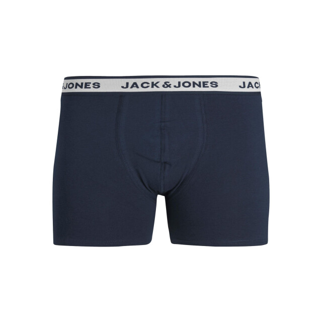 Jack & Jones Heren boxershort lange pijp jacsolid boxer briefs 3-pack grijs/wit/blauw 12229576 large