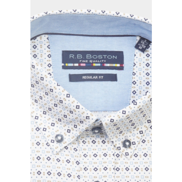 Bos Bright Blue R.b. boston casual hemd lange mouw franklin ls button down 327670/620 180475 large