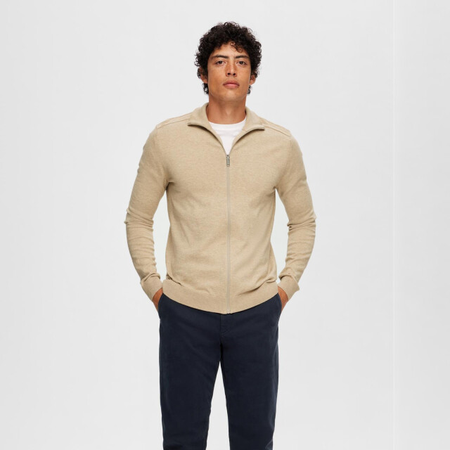 Selected Berg full zip cardigan kelp 16074688-KEL-M large