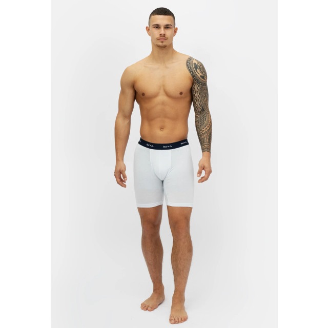 Phil & Co Boxershorts heren met lange pijpen boxer briefs 4-pack wit / grijs PH-LB-ON-13 large