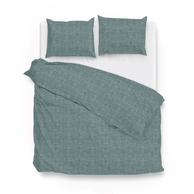 Zo!Home Dekbedovertrek lino emerald green 260 x 200 220 cm + 2 slopen 60 x 70 cm 2793183 large