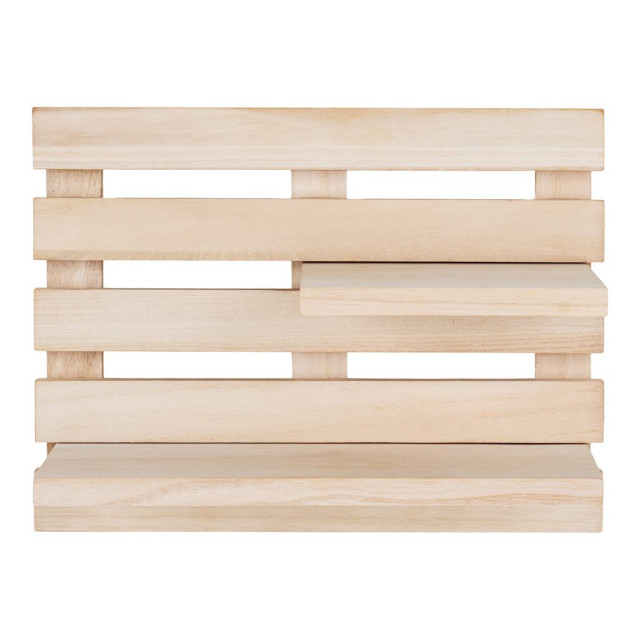 House Nordic Odessa shelf shelf in paulownia, nature, with 2 shelves, 16,5x30 cm 2814245 large