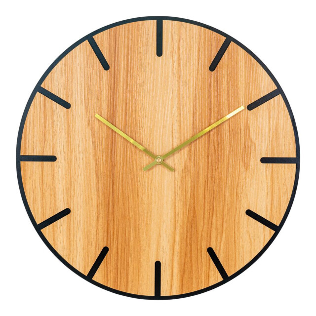 House Nordic Menton wall clock wall clock in natural wood structure Ã˜40 cm 2814326 large