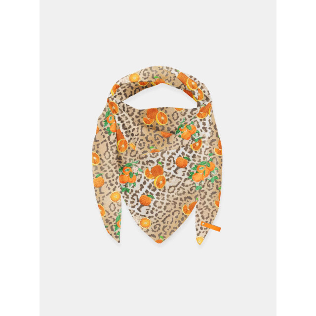 Mucho Gusto Sjaal st. tropez viscose leopard met sinasappels Sjaal St. Tropez Viscose Leopard met Sinasappels large