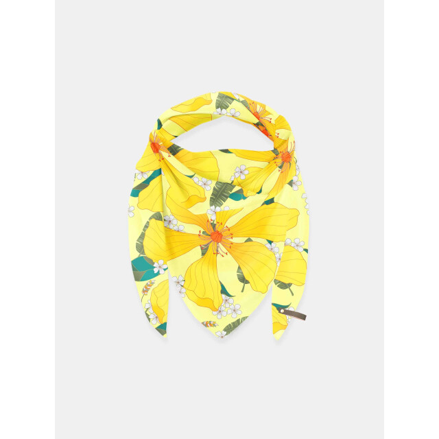Mucho Gusto Sjaal st. tropez viscose met gele bloemen Sjaal St. Tropez Viscose met gele bloemen large