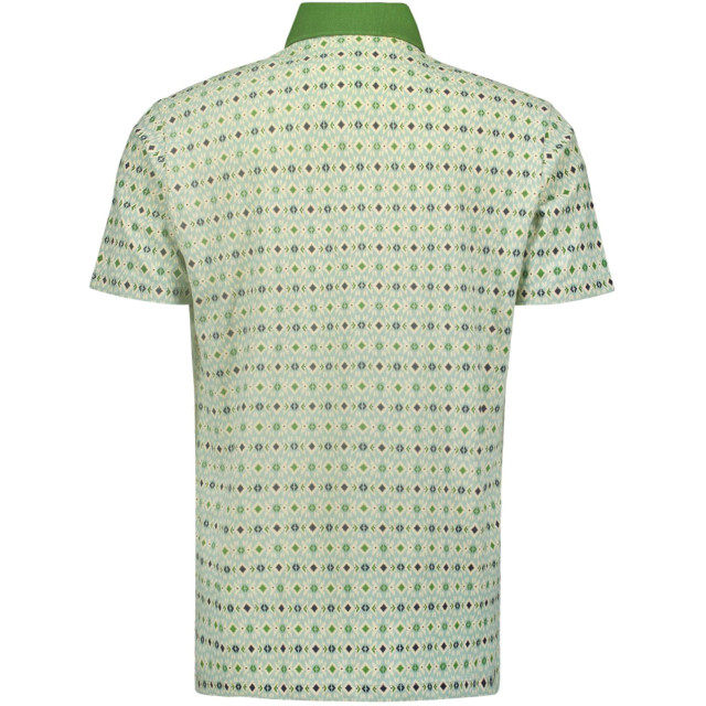 No Excess Polo korte mouw print allover pique stretch mint 23380333-058 large