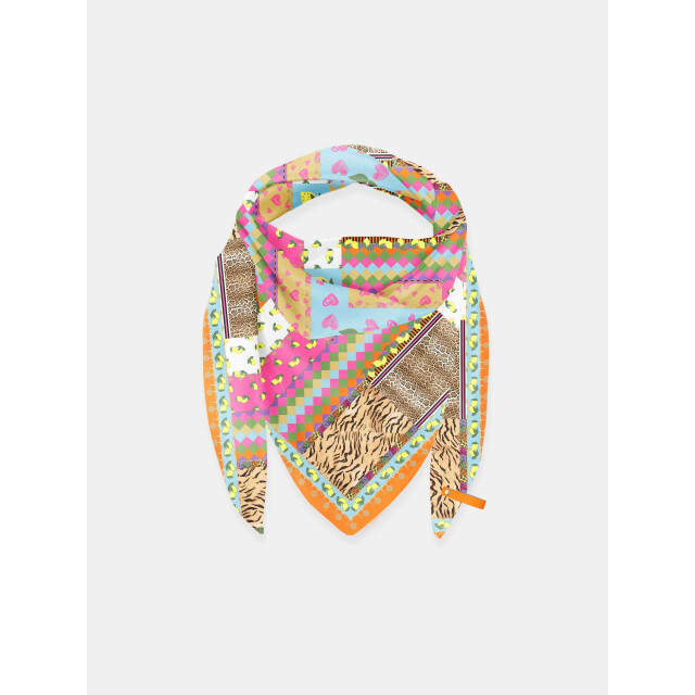 Mucho Gusto Sjaal st. tropez viscose met tropisch patchwork Sjaal St. Tropez Viscose met tropisch patchwork large