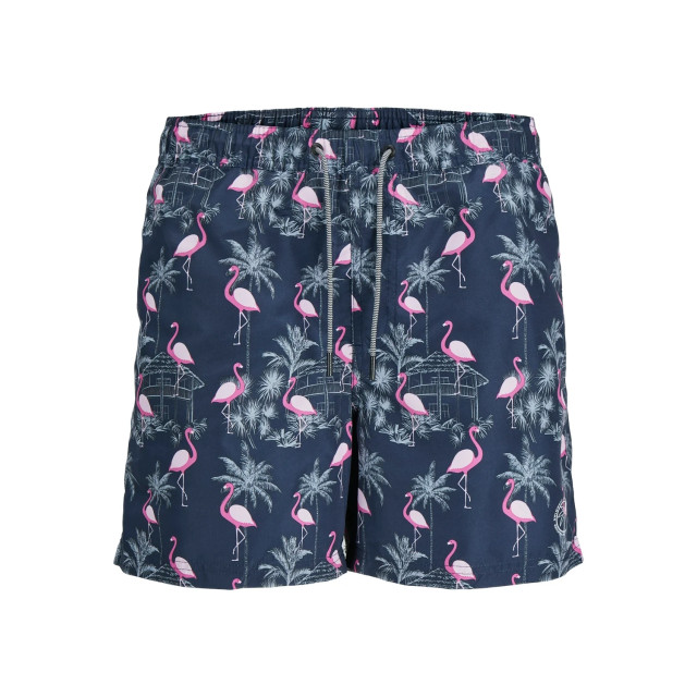 Jack & Jones Heren zwemshort jpstfiji aop flamingo print donkerblauw 12253230 large