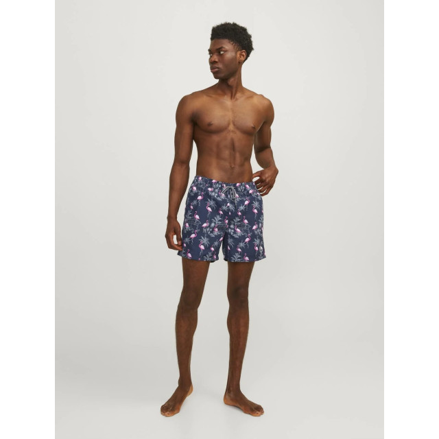 Jack & Jones Heren zwemshort jpstfiji aop flamingo print donkerblauw 12253230 large