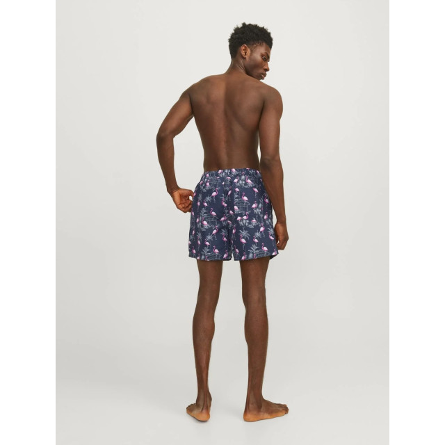 Jack & Jones Heren zwemshort jpstfiji aop flamingo print donkerblauw 12253230 large