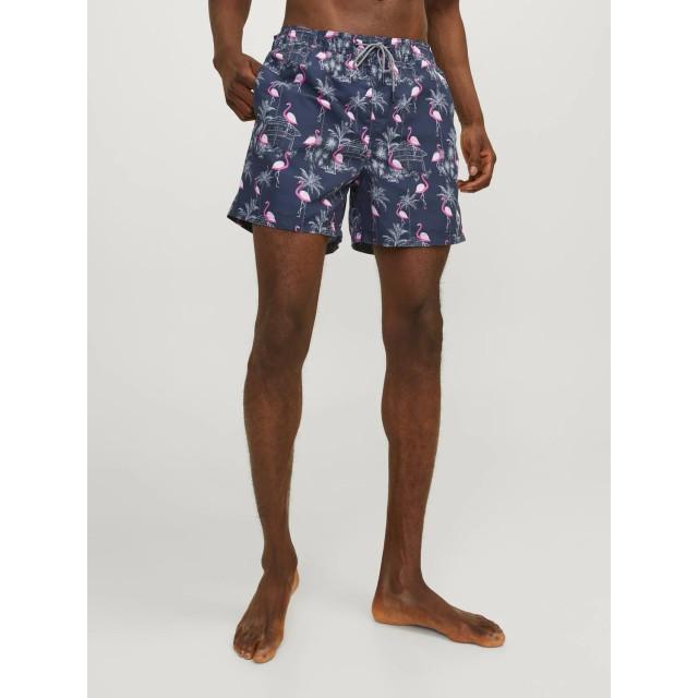 Jack & Jones Heren zwemshort jpstfiji aop flamingo print donkerblauw 12253230 large