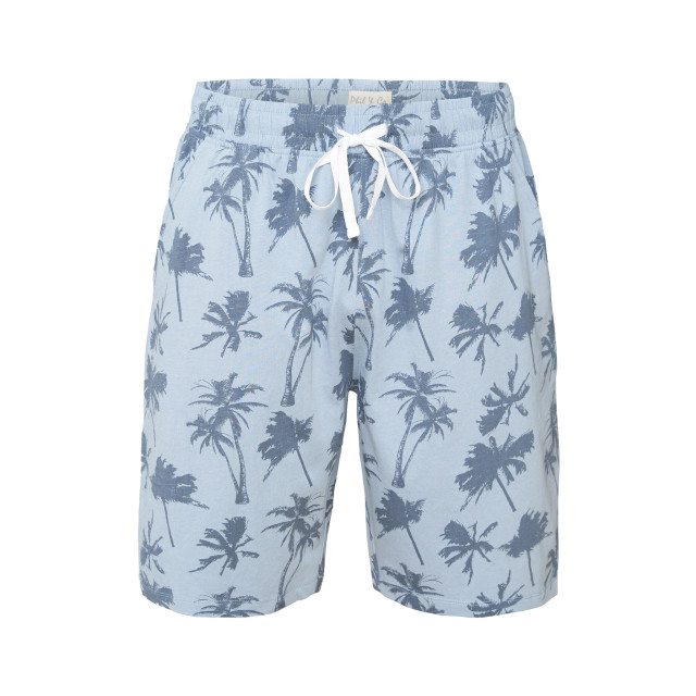 Phil & Co Heren shortama korte pyjama katoen palm print donker PH-351-02 large