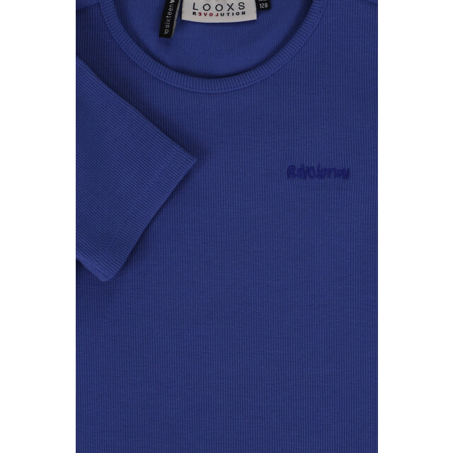 Looxs Revolution Top rib jersey violet blue voor meisjes in de kleur 2311-5416-177 large