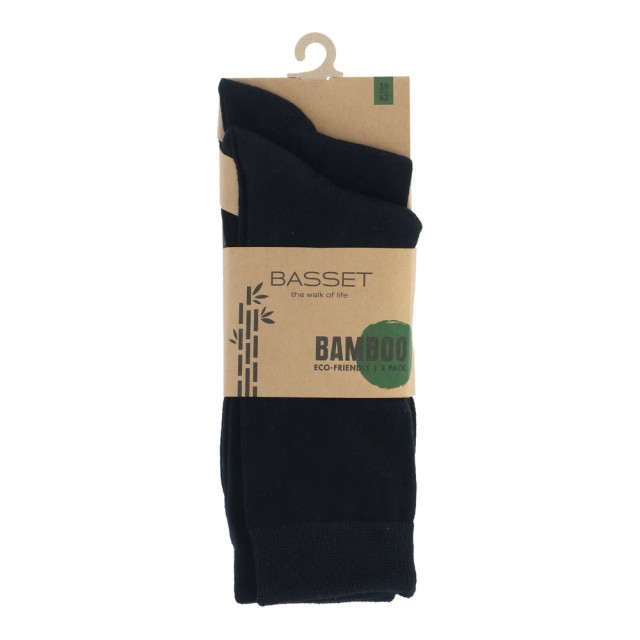 Basset Dames/heren bamboe sokken 2-pack donker 31020-Donkerblauw large