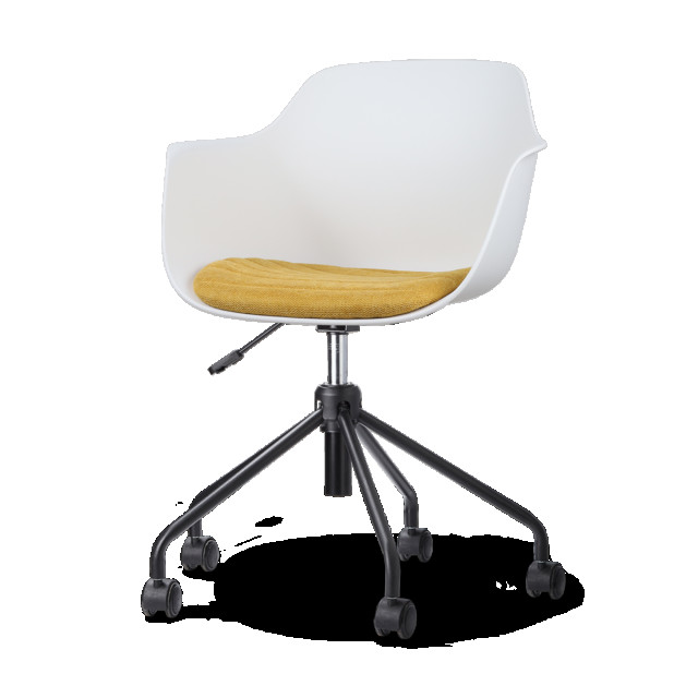 Nolon Nout-liz bureaustoel met okergeel zitkussen zwart onderstel 2028381 large