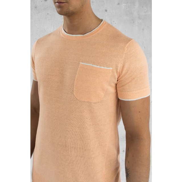 Kollekt Riccione linnen knitted pocket t-shirt - 6238-203 large