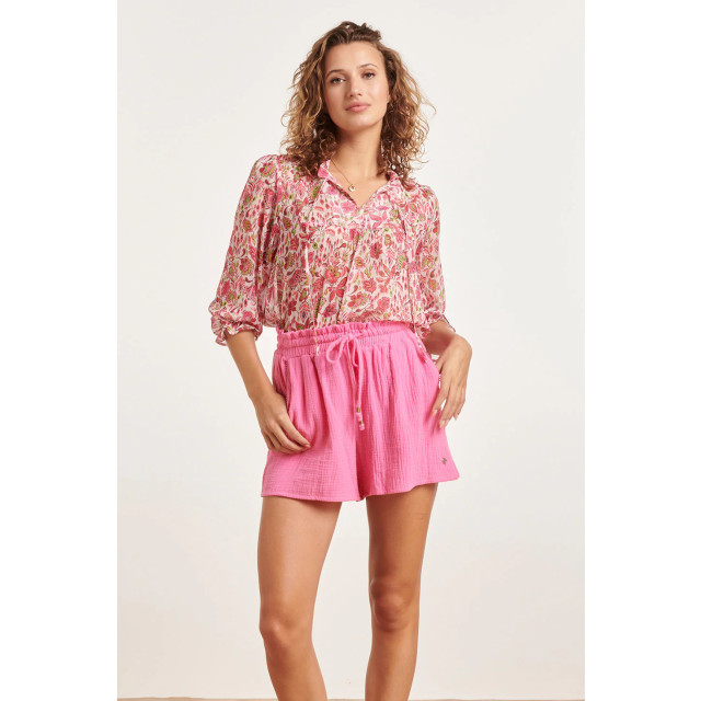 Smashed Lemon 24308 chiffon rok met bloemenprint in fuchsia en lime 24308-000-998 large