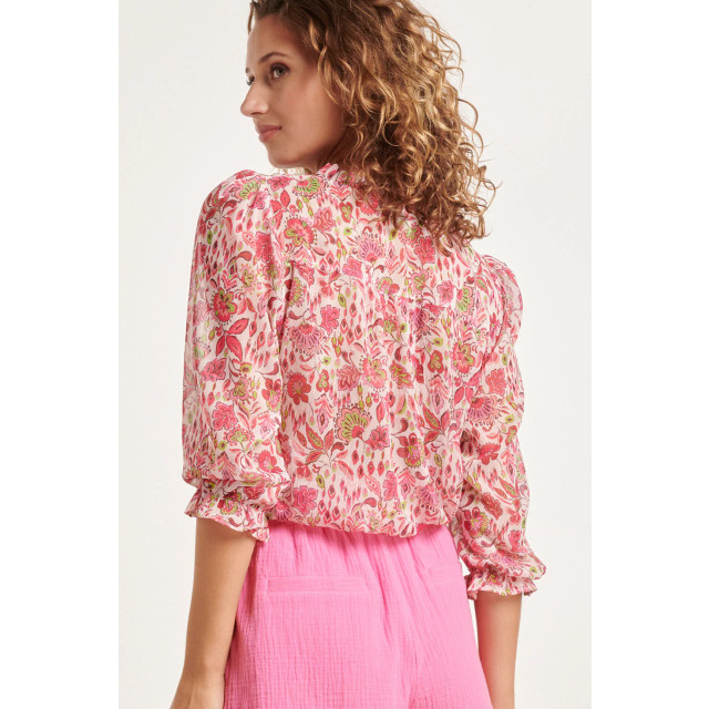 Smashed Lemon 24308 chiffon rok met bloemenprint in fuchsia en lime 24308-000-998 large