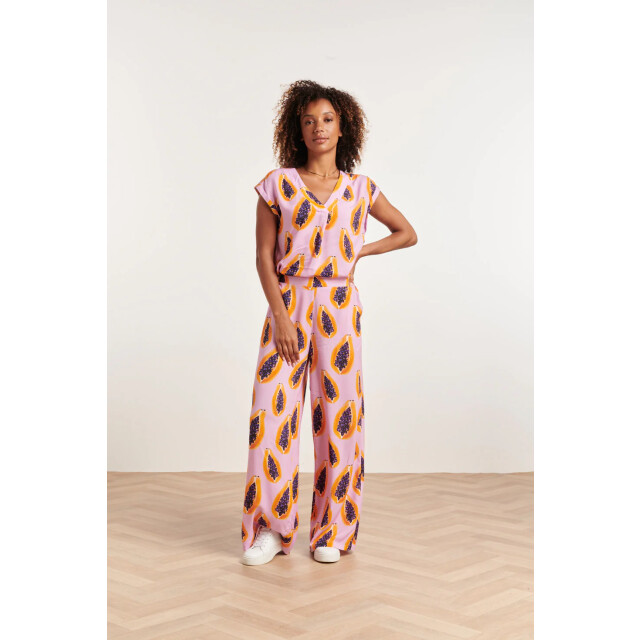 Smashed Lemon 24328 lilae papaya print top | 24328-300-998 large