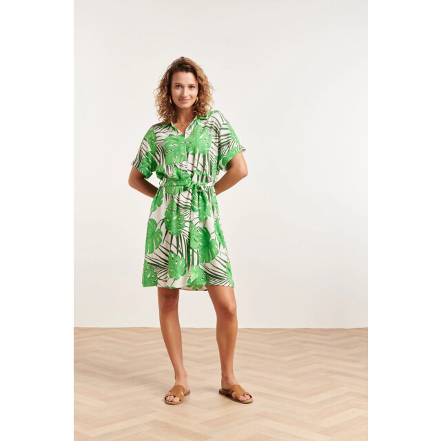 Smashed Lemon 24331 kort blad patroon overhemd jurk | 24331-000-530 large