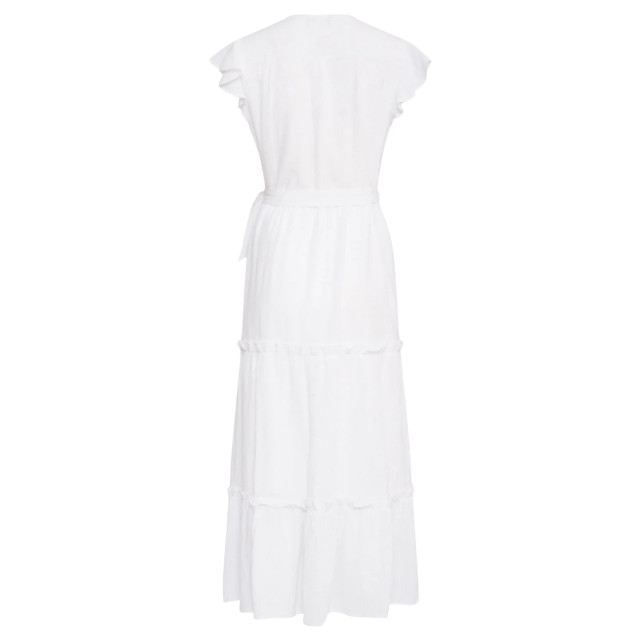 Smashed Lemon 24358 dames witte maxi jurk met korte ruffle mouwen 24358-000-XL large