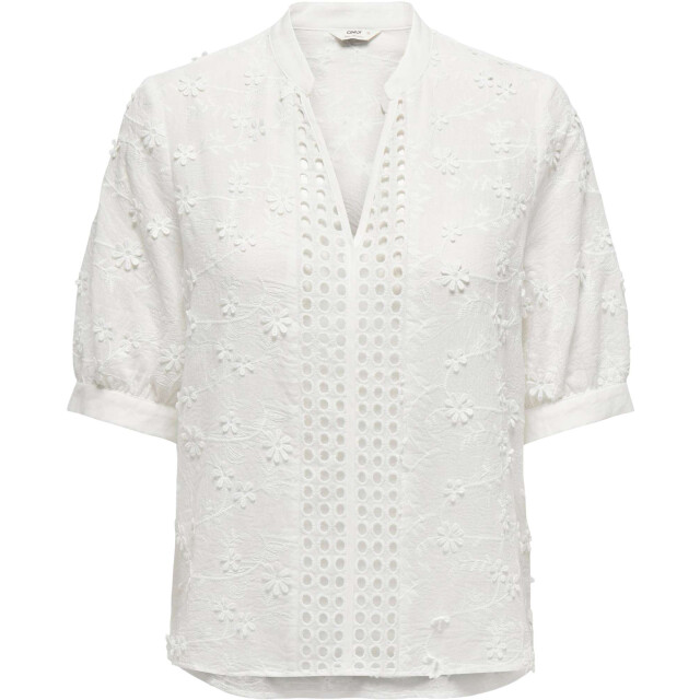 Only Onlalice emb ss shirt wvn cs cloud dancer 15324923-177922 large