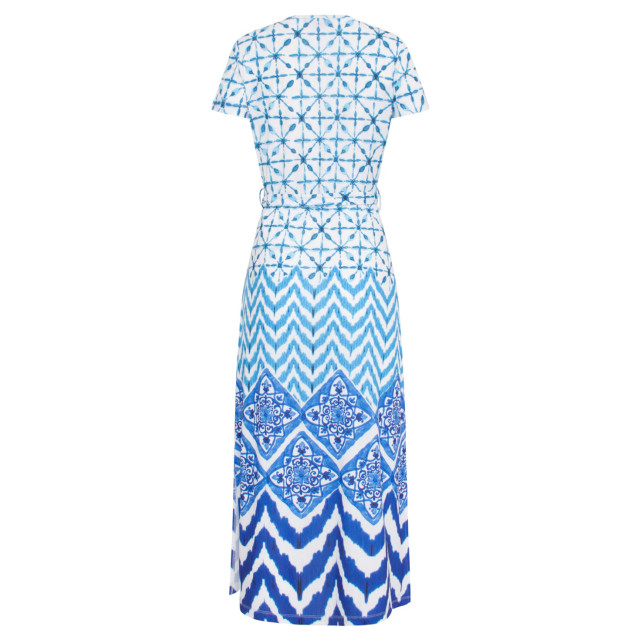 Smashed Lemon 24360 dames maxi witte jurk met blauw en wit ornamentaal 24360-010-625 large
