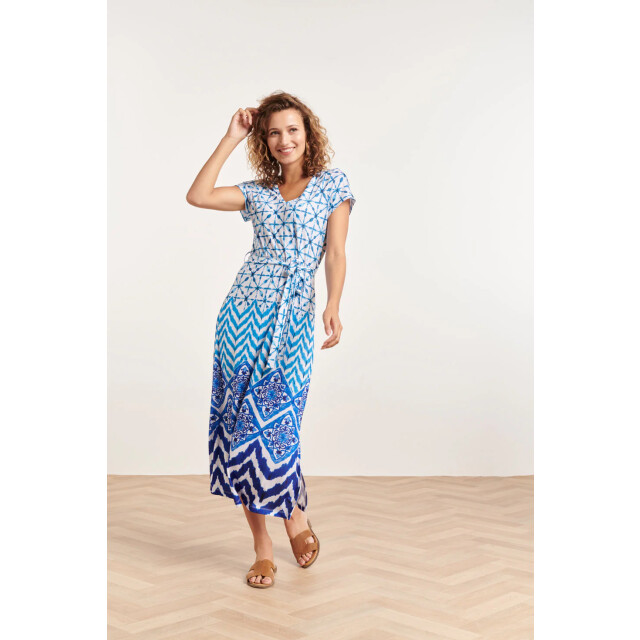 Smashed Lemon 24360 dames maxi te jurk met ornamentaal print | off 24360-010-625 large