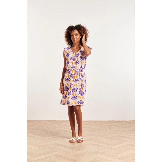 Smashed Lemon 24369 dames korte te jurk met ruchesallover 24369-010-998 large