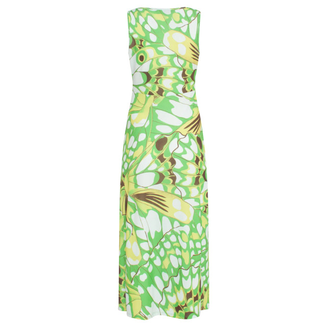 Smashed Lemon 24368 dames maxi jurk met allover groene vlinder print 24368-530-998 large