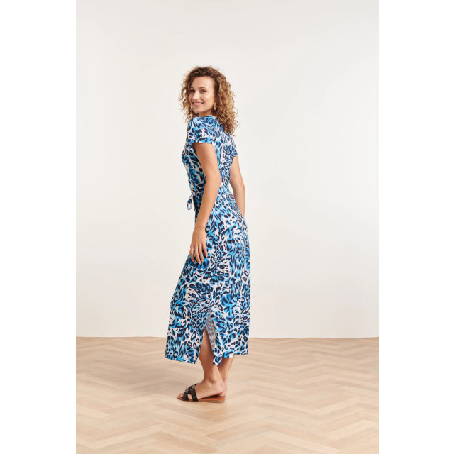 Smashed Lemon 24363 dames maxi witte jurk met blauw en zwart dieren 24363-000-600 large