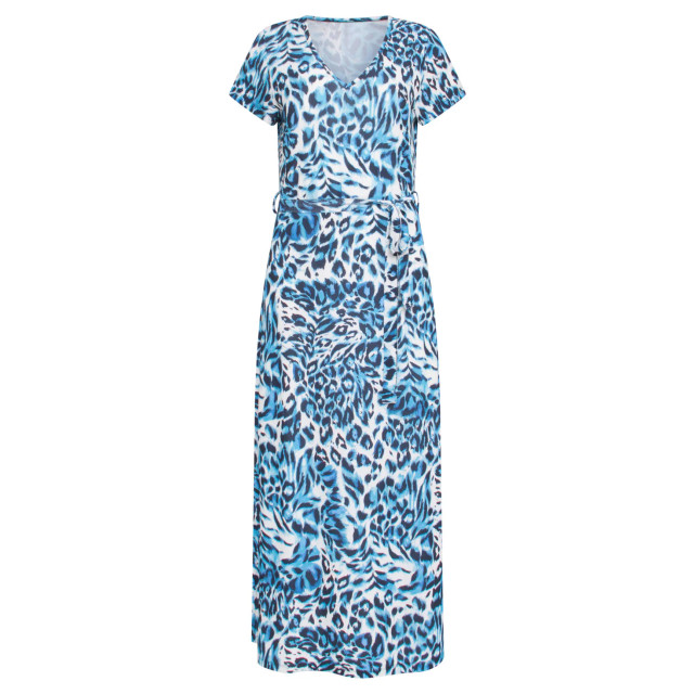 Smashed Lemon 24363 dames maxi witte jurk met blauw en zwart dieren 24363-000-600 large