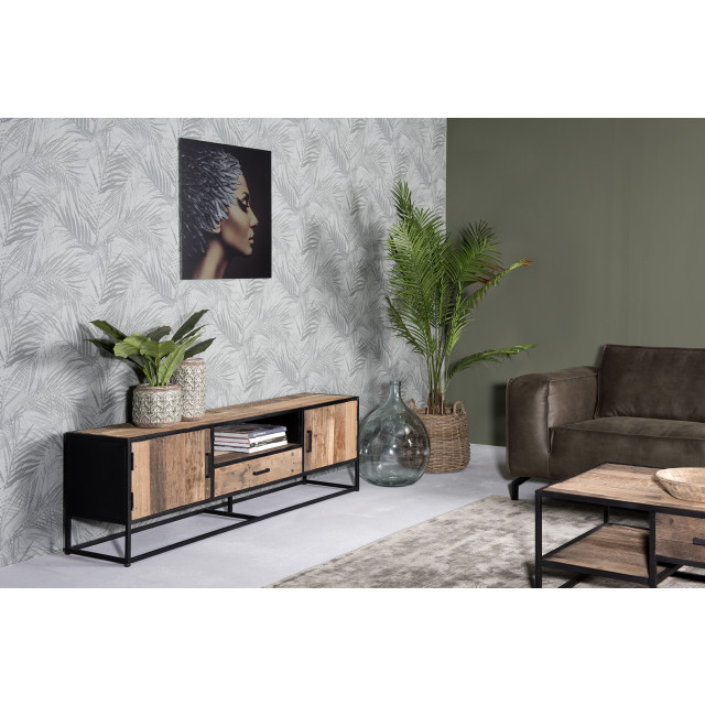 Livingfurn tv meubel dakota 180 cm riverwood / gecoat staal 2058832 large