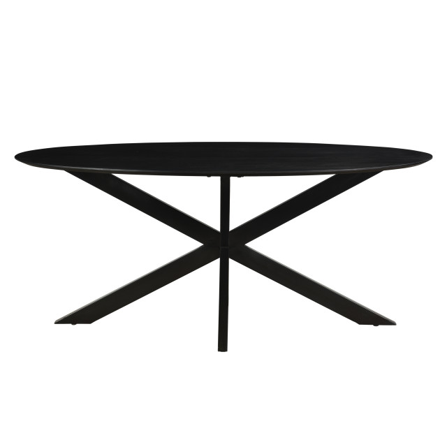 Livingfurn eetkamertafel oslo oval spider black 160 cm mangohout / gecoat staal 2638550 large