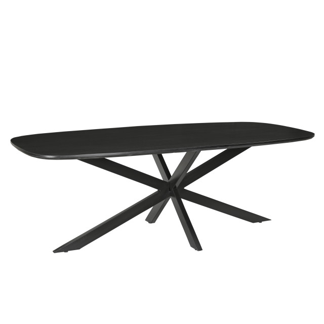 Livingfurn eetkamertafel jesper danish oval black 210cm mangohout / gecoat staal 2638567 large