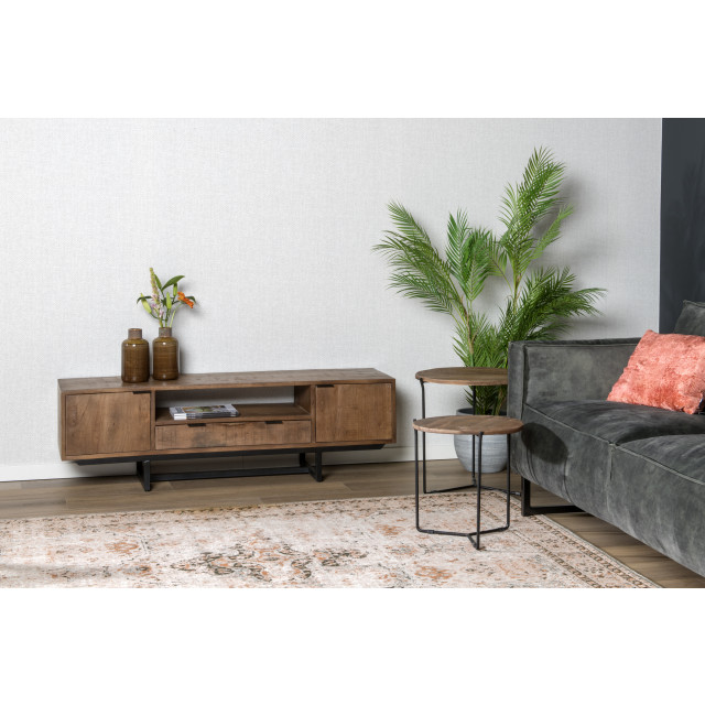Livingfurn tv meubel valdez 150 cm mangohout / gecoat staal 2059172 large