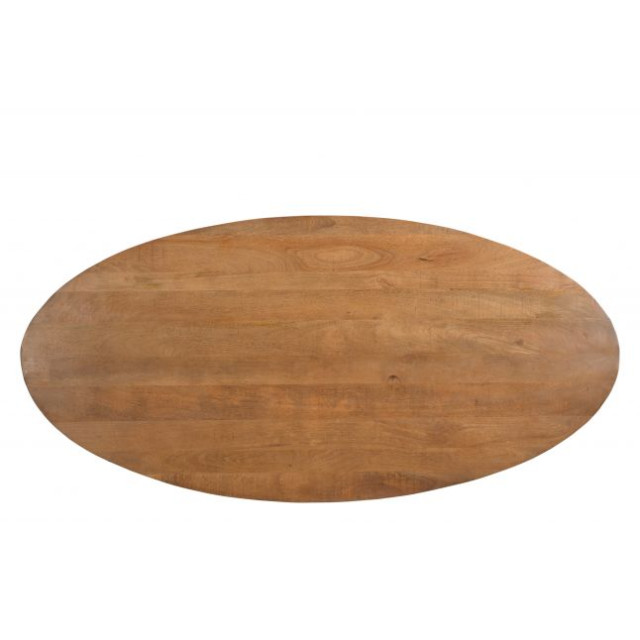 Livingfurn eetkamertafel rocky oval 180 cm mangohout / gecoat staal 2638560 large