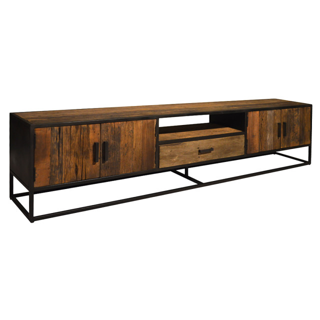 Livingfurn tv meubel dakota 240 cm riverwood / gecoat staal 2058867 large