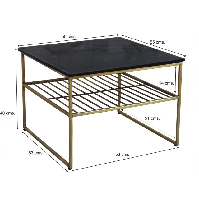 Livingfurn salontafel dian goud 55x55x44 marmer 2059252 large