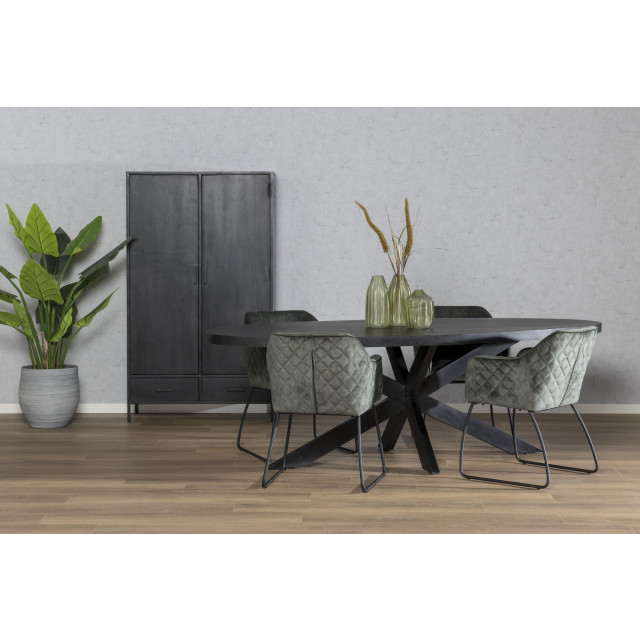 Livingfurn ovale eetkamertafel - mango hout 240 cm 2058992 large