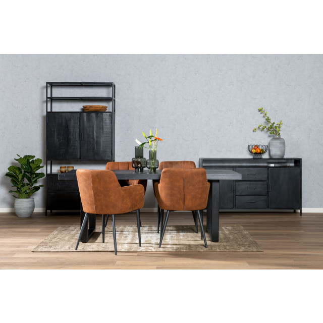 Livingfurn eetkamerstoel bronco cognac stof 64x62x85 2059132 large