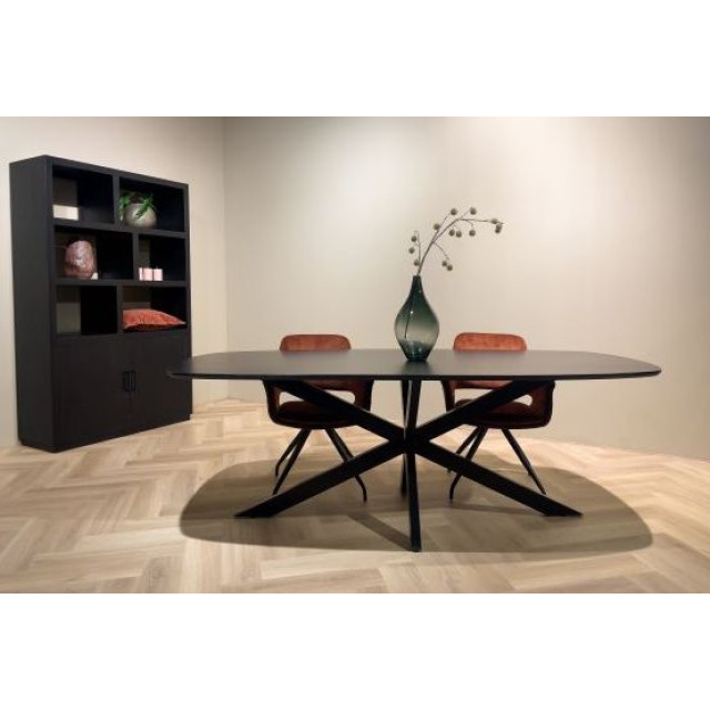 Livingfurn eetkamertafel jesper danish oval black 210cm mangohout / gecoat staal 2638567 large