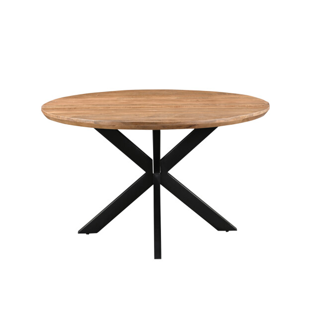 Livingfurn eetkamertafel jesper round 130cm mangohout / gecoat staal 2630754 large