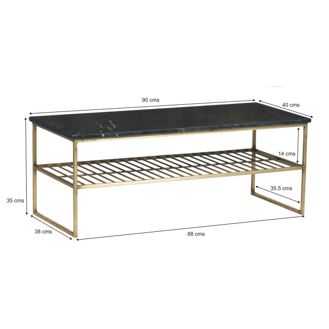 Livingfurn salontafel dian goud 40x90x35 marmer 2059249 large