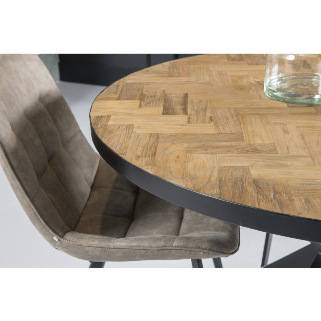 Livingfurn eetkamertafel accent round teak hout 130 cm - 2058554 large